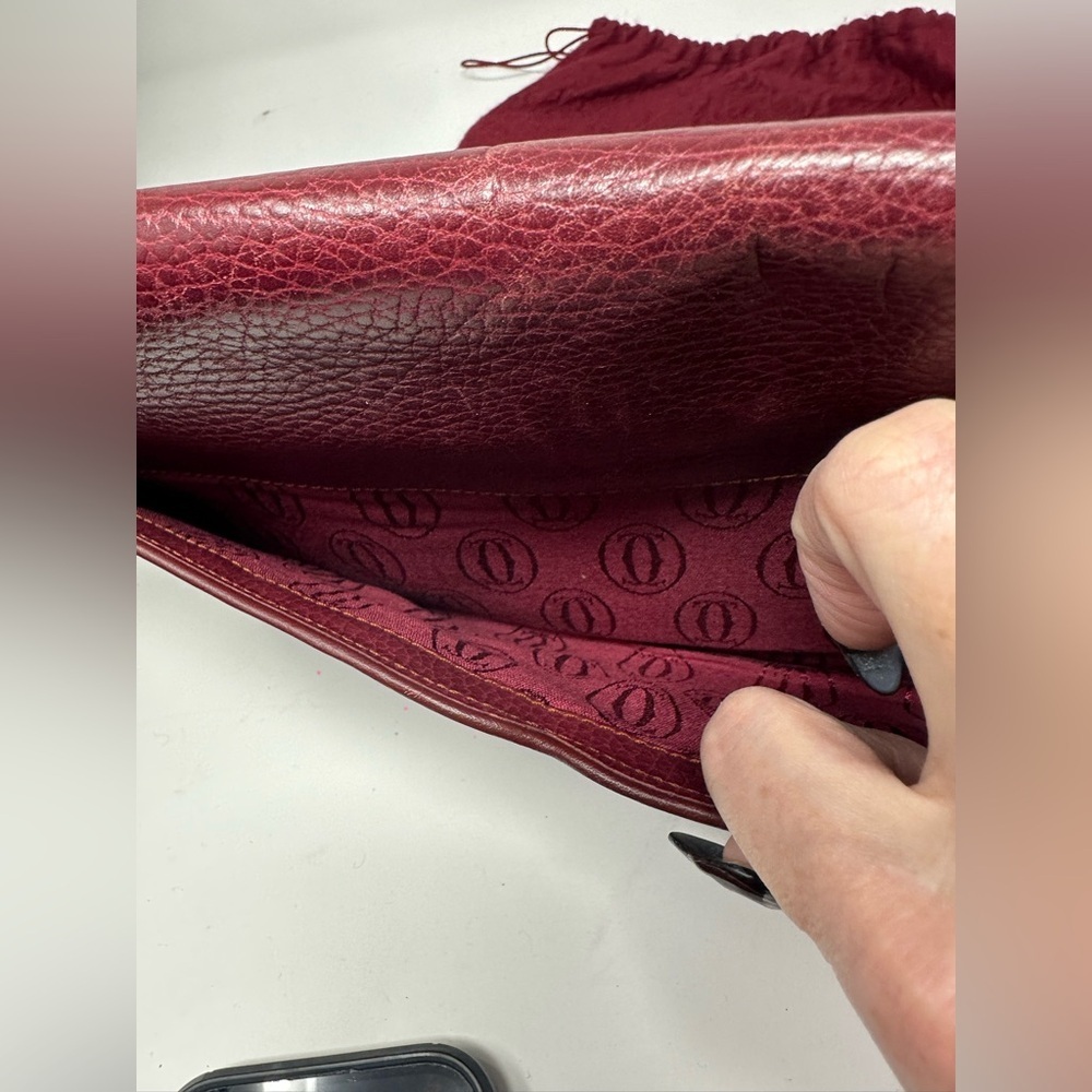 Cartier Vintage Must Line Clutch Bag Red w COA and Dust Cover EUC - Picture 5 of 9